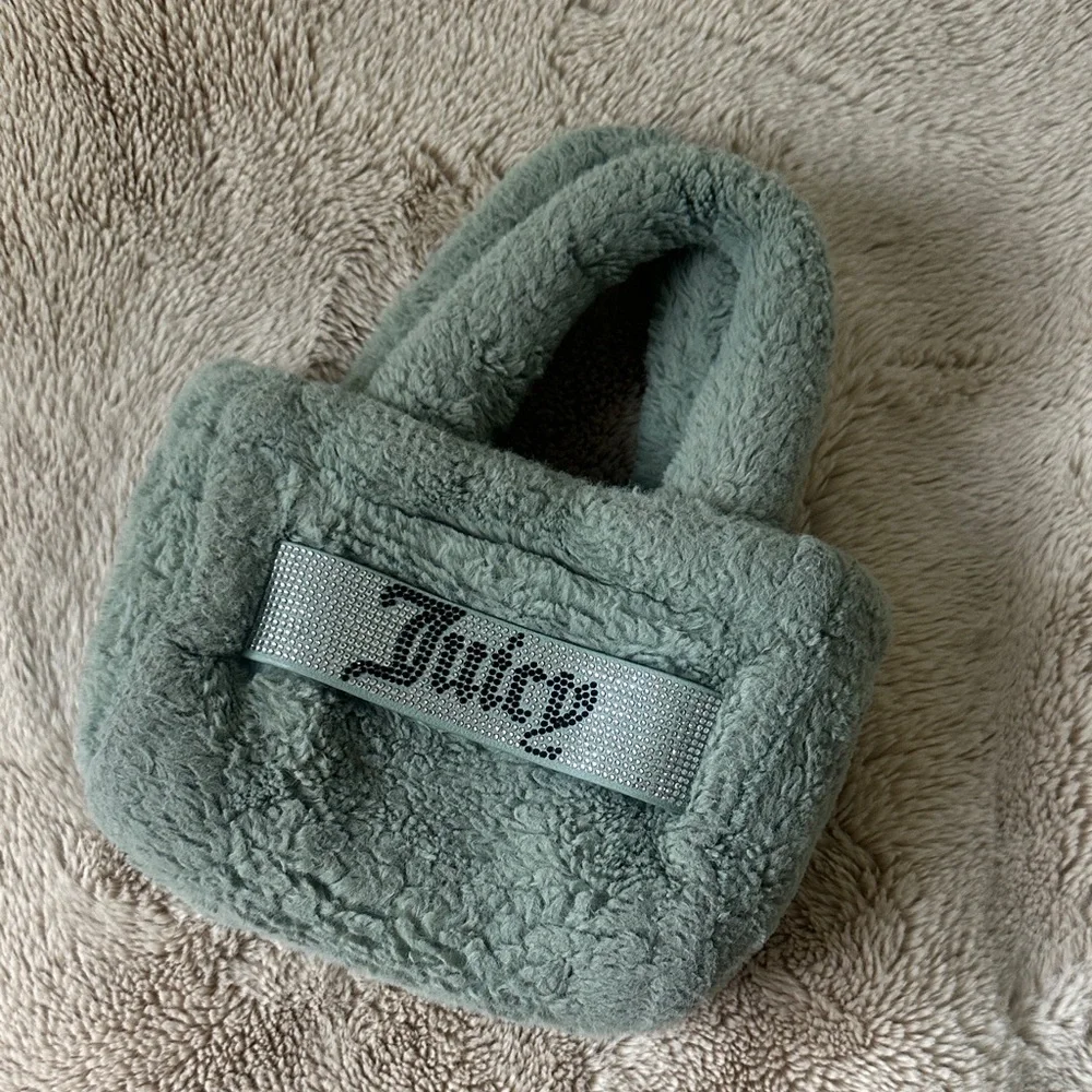 Juicy Couture Plush Tote in Soft Green
